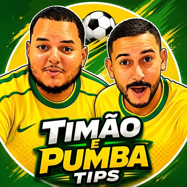 Caricatura dos personagens Timão e Pumba com bola de futebol